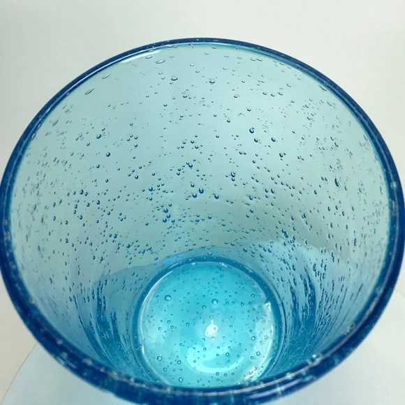 Blue Bubble Glass Hand Blown Drinking Glasses - Picture 6 of 8